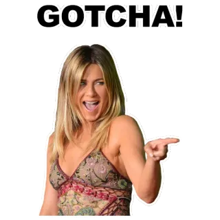 👄 GOTCHA! Jennifer Aniston, indicare, celebrità, beccato, umorismo telegram sticker