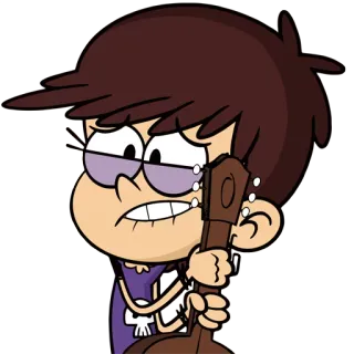 😫 Luna Loud The Loud House dessin animé, musicien, guitare, luna, bruyant, bienvenue chez les loud telegram sticker