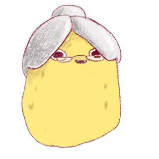 👵 картофель, бабушка, старушка, мультик, очки telegram sticker
