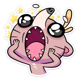 😱 cartoon, creature, excited, expression, animation, sticker whatsapp sticker