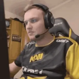 🤭 gamer, esports, pemain, komputer, headset telegram sticker