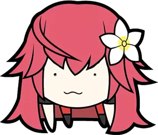 ❔ Anime, Kreskówka, Chibi, Kwiat, Słodki, Twarz, Wyraz telegram sticker