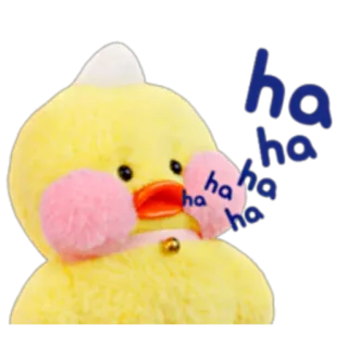🐣 ha ha ha duck, plush, laughing, cute, funny telegram sticker