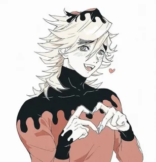 🎐 Doma Demon Slayer Anime, Dämon, Charakter, Fanart, Herz Hände telegram sticker
