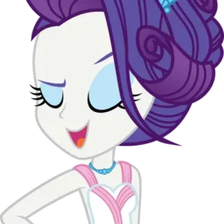 😏 Rarity My Little Pony: Equestria Girls Cartoon, Charakter, Equestria Girls, Rarity, Mode whatsapp sticker
