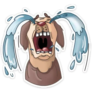 😭 anjing, menangis, air mata, sedih, emosional, kartun telegram sticker