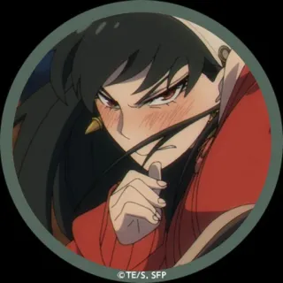 🤔 Yor Forger Spy x Family 动漫, 间谍过家家, 约尔·福杰, 卡通, 女人, 角色 telegram sticker