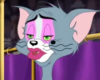 😒 Tom Cat Tom and Jerry Tom, cat, cartoon, makeup, funny, character, meme telegram sticker