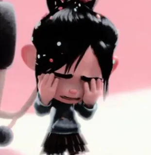 🎀 Vanellope Wreck-It Ralph vanellope von schweetz, detona ralph, disney, chorando, triste whatsapp sticker