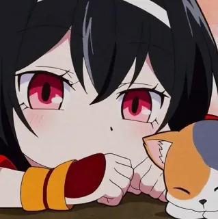 💛 animé, mignon, chat, manga telegram sticker