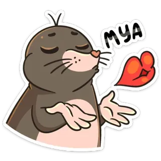 😘 MYA talpa, cartone animato, animale, amore, cuore, saluto, carino whatsapp sticker