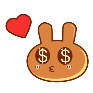 😘 dessin animé, animal, dollar, amour, coeur, finance, richesse telegram sticker