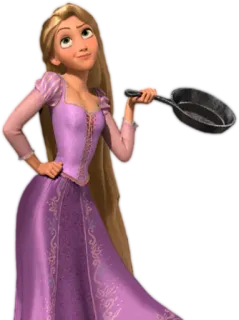 🍳 Rapunzel Tangled disney, putri, penggorengan, pirang, kartun telegram sticker