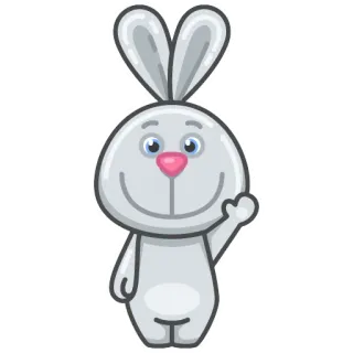 🙂 兔子, 可爱, 动物, 卡通, 问候, 挥手, 招手 telegram sticker