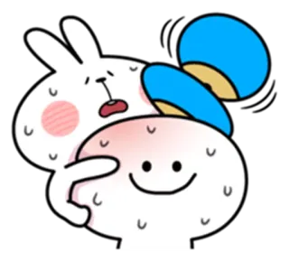 😓 Мультфильм, Милый, Кролик, Персонаж, Каваий whatsapp sticker