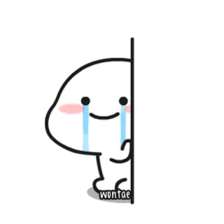 💬 wontae fofo, triste, chorando, kawaii, desenho animado, personagem, adesivo telegram sticker