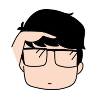 🐼 卡通, 脸, 眼镜, 肖像, 人物 telegram sticker
