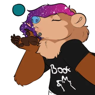 💋 Book urso, livro, desenho animado, caprichoso, fofo, animal, peludo telegram sticker