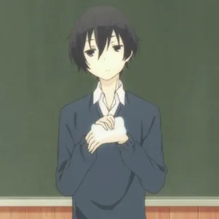 🥢 anime, boy, school, uniform, character, illustration telegram sticker