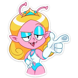 😉 Dibujos animados, Alien, Chica, Espacio, Rubia, Princesa telegram sticker