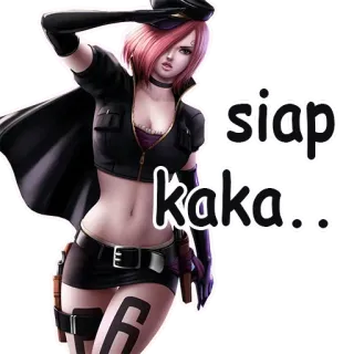 👍 siap kaka mulher, desenho animado, militar, arma, menina whatsapp sticker