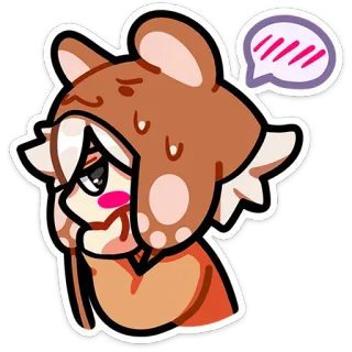😒 anime, sticker, cute, character, cartoon, sweat, thoughtful telegram sticker