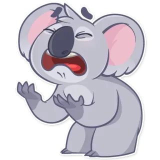 😫 Koala, Dessin animé, Mignon, Animal, Triste, Frustré, Contrarié telegram sticker