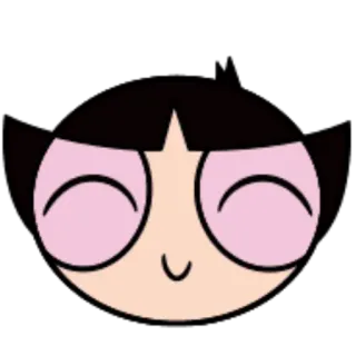 😊 Мультфильм, Персонаж, Розовый, Лицо, Чёрные волосы telegram sticker