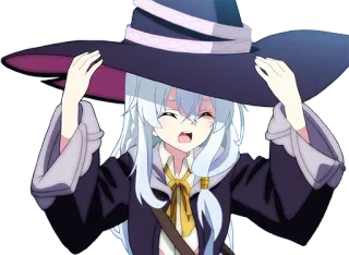 😖 Аниме, Ведьма, Персонаж, Женщина, Шляпа telegram sticker