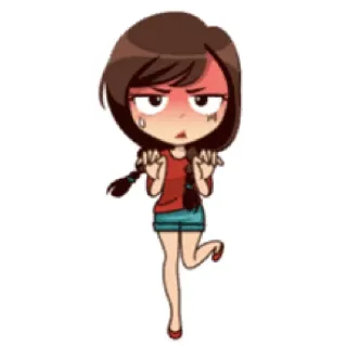 🌻 cartoon, girl, sticker, angry, annoyed telegram sticker
