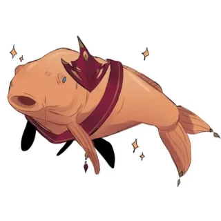 🐟 pez, animal, corona, brillo, dibujo animado, mascota whatsapp sticker