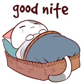 😴 good nite แมว, นอนหลับ, ราตรีสวัสดิ์, สัตว์, น่ารัก, การ์ตูน telegram sticker
