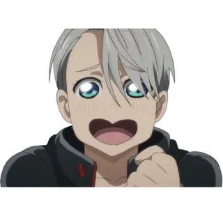 😍 Yuri Plisetsky Yuri!!! on Ice Аниме, Юрий Плисецкий, Мультфильм, Фигурное катание, Персонаж, Yuri on Ice, Взволнованный whatsapp sticker