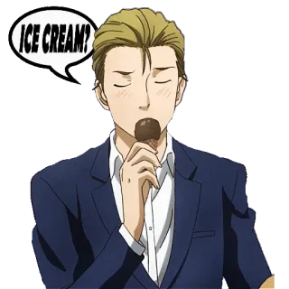 🍦 ICE CREAM? helado, comida, anime, persona, dibujo animado whatsapp sticker