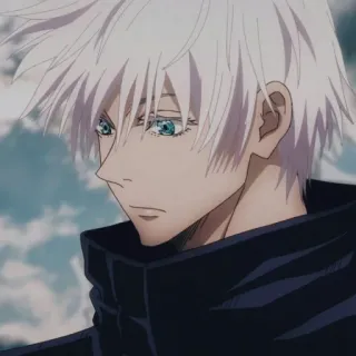 🍡 Satoru Gojo Jujutsu Kaisen Anime, Gojo, Satoru Gojo, JJK, Jujutsu Kaisen, Cabelo Branco, Olhos Azuis telegram sticker
