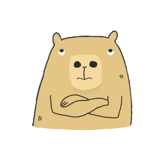 🙄 capivara, animal, desenho animado, mamífero, roedor, fofo telegram sticker