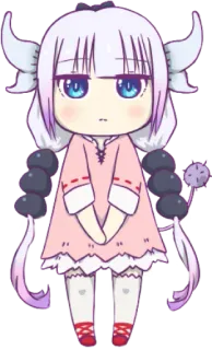 😕 Kanna Kamui Miss Kobayashi's Dragon Maid Anime, Drago, Carino, Kanna, Chibi, Manga telegram sticker