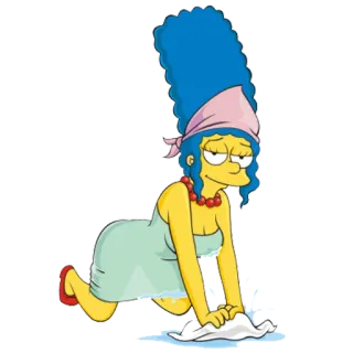 😊 Marge Simpson The Simpsons Marge Simpson, Kartun, Membersihkan, Ibu rumah tangga, Karakter telegram sticker