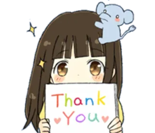 🙏 Thank You obrigado, saudação, fofo, anime, desenho animado telegram sticker