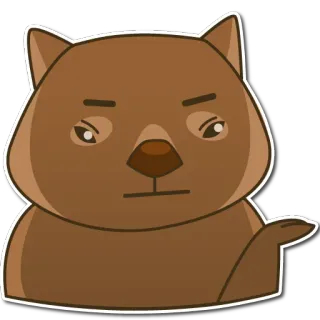 🤔 wombat, animal, dibujos animados, mamífero, marsupial telegram sticker