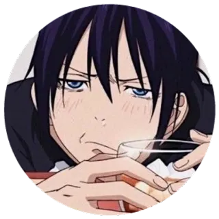🥴 Yato Noragami 动漫, 角色, 夜斗, 野良神, 贴纸, 神, 搞笑, 清酒 whatsapp sticker