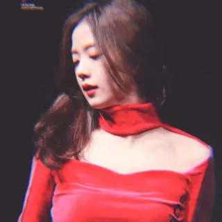 🍭 Frau, rotes Kleid, koreanisch, asiatisch, Porträt, Idol telegram sticker