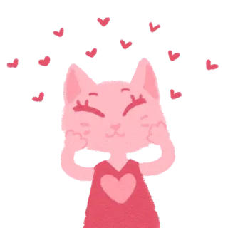 🥰 кот, сердце, розовый, любовь, милый, животное, мультфильм telegram sticker