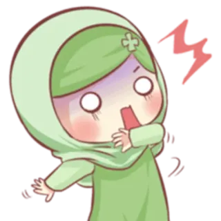 😱 Аниме, Стикер, Хиджаб, Мусульманин, Мультфильм, Милый telegram sticker