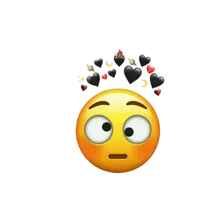 😍 emoji, face, expression, hearts, balloon, cute, yellow telegram sticker