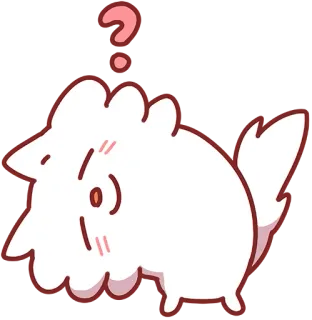🤨 zwierzę, słodkie, pytanie, puszyste, kreskówka, kawaii telegram sticker