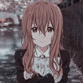 😢 Shouko Nishimiya A Silent Voice 筆請用 Anime, Dziewczyna, Shouko Nishimiya, A Silent Voice telegram sticker