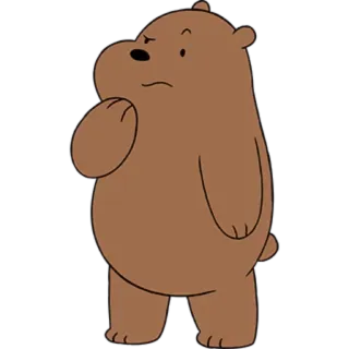 🤔 Grizzly Bear We Bare Bears Cartoon, Bär, Grizzly, Braunbär, We Bare Bears, Figur whatsapp sticker