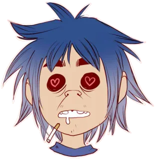 😲 2-D Gorillaz cartoni animati, musica, band, personaggio telegram sticker