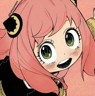 😃 Anya Forger Spy x Family Anya, Spy x Family, anime, fofa, menina, desenho animado telegram sticker
